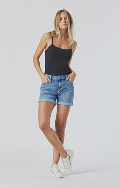 Mid Rise Pixie Denim Boyfriend Shorts - Lush Lemon - Women&
