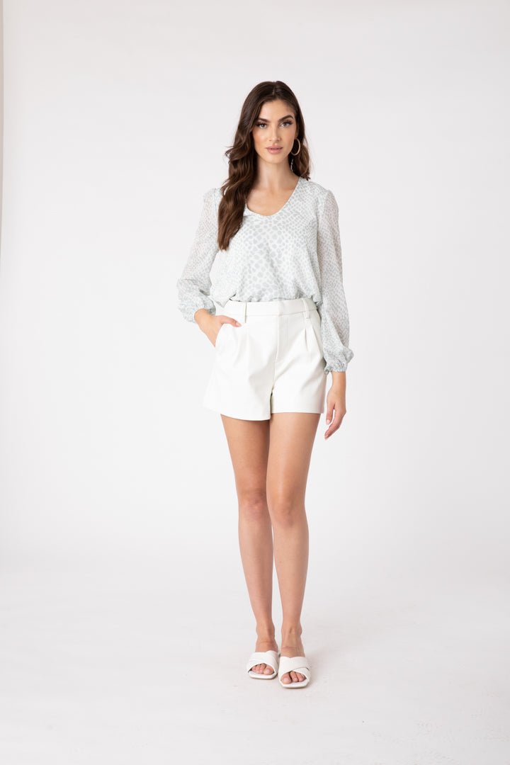 Modern Tailor Short White Croc - Lush Lemon - Women's Clothing - Sincerely Ours - 12803
