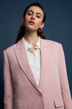 One Button Down Boxy Blazer Pink - Lush Lemon - Women&