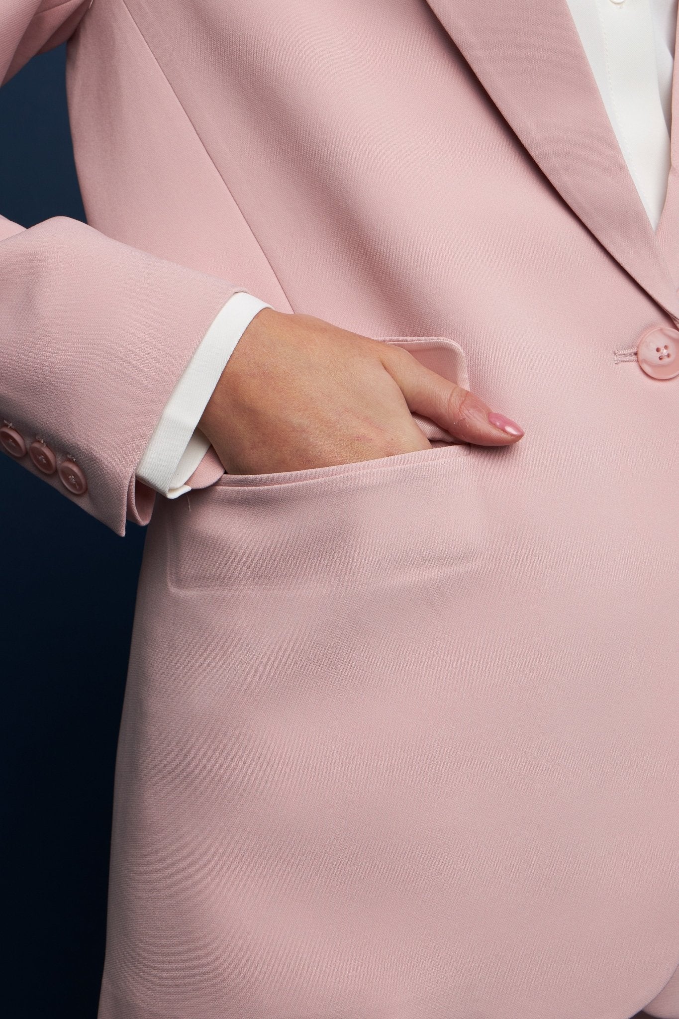 One Button Down Boxy Blazer Pink - Endless Rose - Lush Lemon