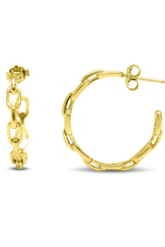 Paperclip Hoop Earrings 25MM - Lush Lemon - Women&