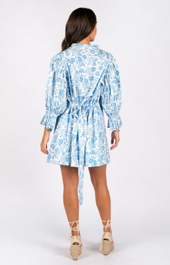 Park Blue Leopord Dress - Lush Lemon - Women&
