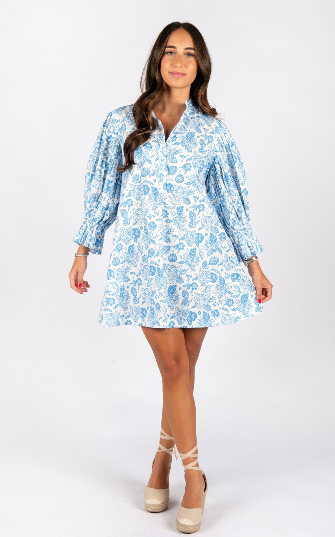 Park Blue Leopord Dress - Lush Lemon - Women's Clothing - Sincerely Ours - 2380152380151