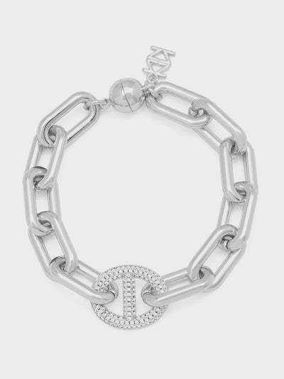 Pavé Mariner Link Charm Bracelet - Lush Lemon - Women's Accessories - Zenzii - 12927