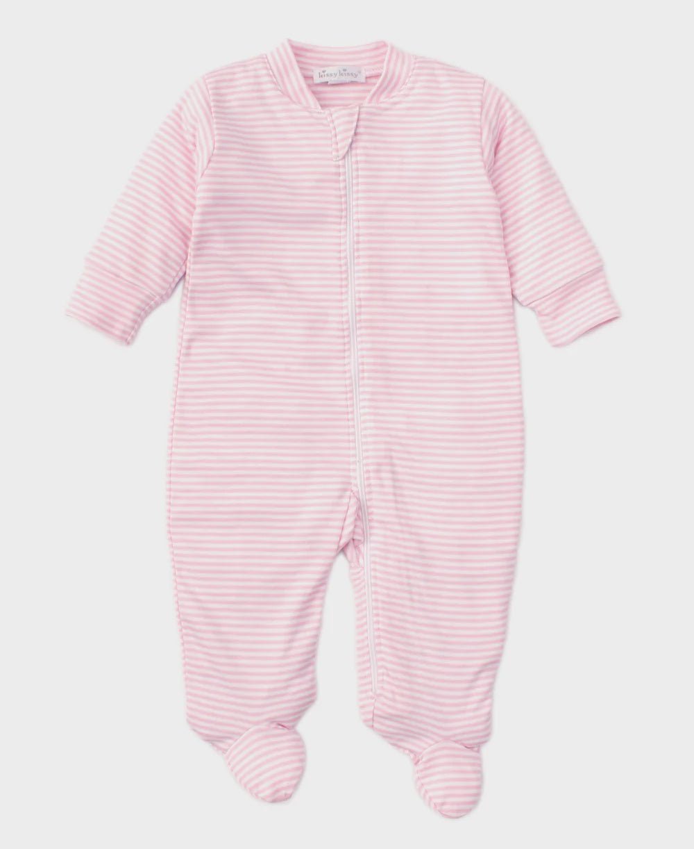 Pink Stripes Footie W/Zip - Lush Lemon - Children's Clothing - Kissy Kissy - 10180