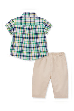 Plaid Boys Pant Set - Lush Lemon - Children&