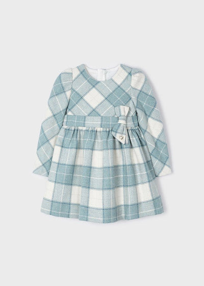 Plaid Dress W/Bow - Lush Lemon - Children's Clothing - Mayoral - 8445445978941