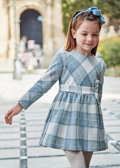 Plaid Dress W/Bow - Lush Lemon - Children&