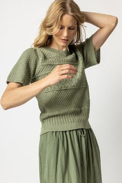 Puff Sleeve Pullover Sweater - Lush Lemon - Women&