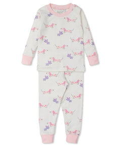 Puppy Love Pajama Set Girls - Lush Lemon - Kissy Kissy - 195165182712