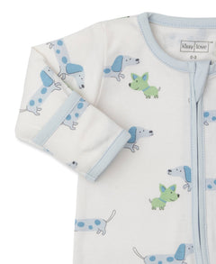 Puppy Love Zippered Footie Boys - Lush Lemon - Kissy Kissy - 195165182194