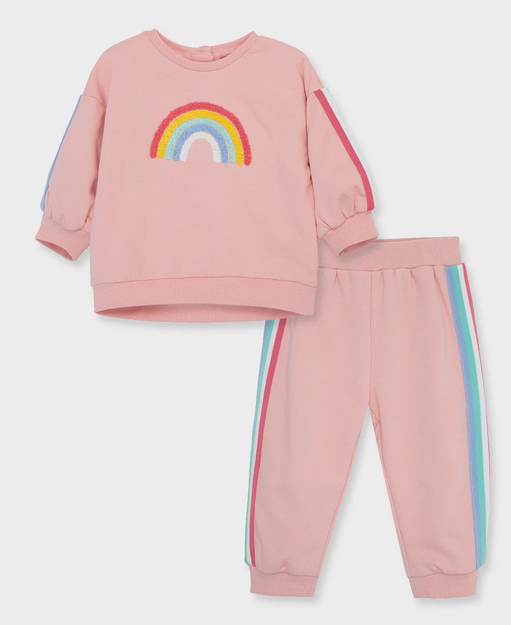 Rainbow Sweatshirt Set - Lush Lemon - Children's Clothing - Little Me - 745644973920