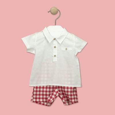 Rea Boys Short & Polo Set Red - Lush Lemon - Children's Clothing - Babidu - 8434394801110