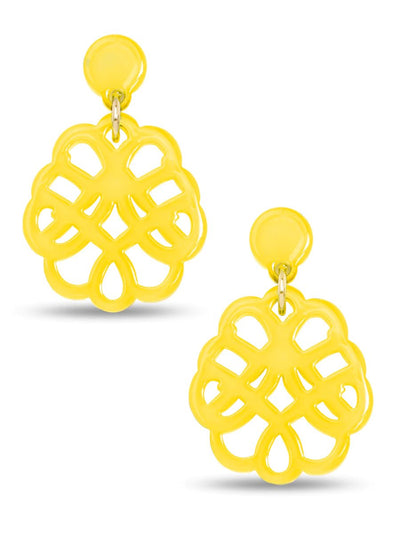 Resin Web Drop Earring - Lush Lemon - Women's Accessories - Zenzii - 12902