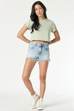Rosie Boyfriend Shorts Bleached LA Blue - Lush Lemon - Women&