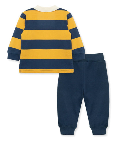 Rugby LS Polo Set - Lush Lemon - Children's Clothing - Little Me - 745644969527