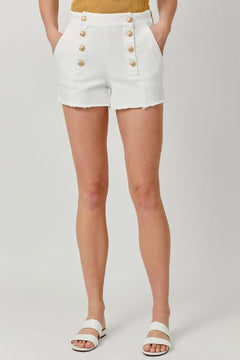Sadie Fringed Denim Shorts - Lush Lemon - Women&