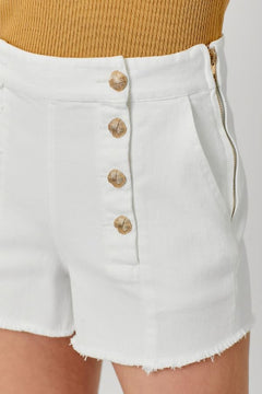Sadie Fringed Denim Shorts - Lush Lemon - Women&