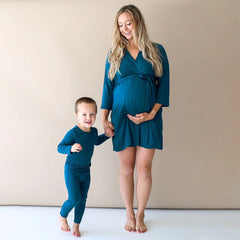 Sailor Blue Long Sleeve Bamboo Pajamas - Lush Lemon - Children&