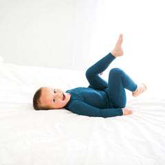 Sailor Blue Long Sleeve Bamboo Pajamas - Lush Lemon - Children&