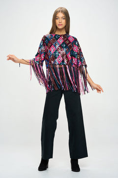 Sequin Concrete Cow Girl Top - Lush Lemon - Women&