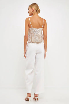 Sequins Tank Top - Lush Lemon - Women&