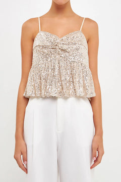 Sequins Tank Top - Lush Lemon - Women&