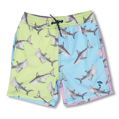Shark Block Water Appearing Boys Swim Trunk - Lush Lemon - Children's Clothing - Shade Critters - 841713114055