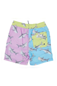 Shark Block Water Appearing Boys Swim Trunk - Lush Lemon - Children&