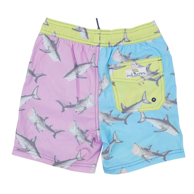 Shark Block Water Appearing Boys Swim Trunk - Lush Lemon - Children's Clothing - Shade Critters - 841713114055
