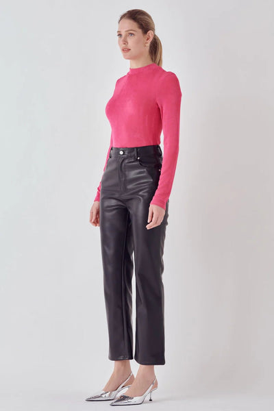 Sheen Stretch Long Sleeve Top - Lush Lemon - Women's Clothing - Endless Rose - 192934554657
