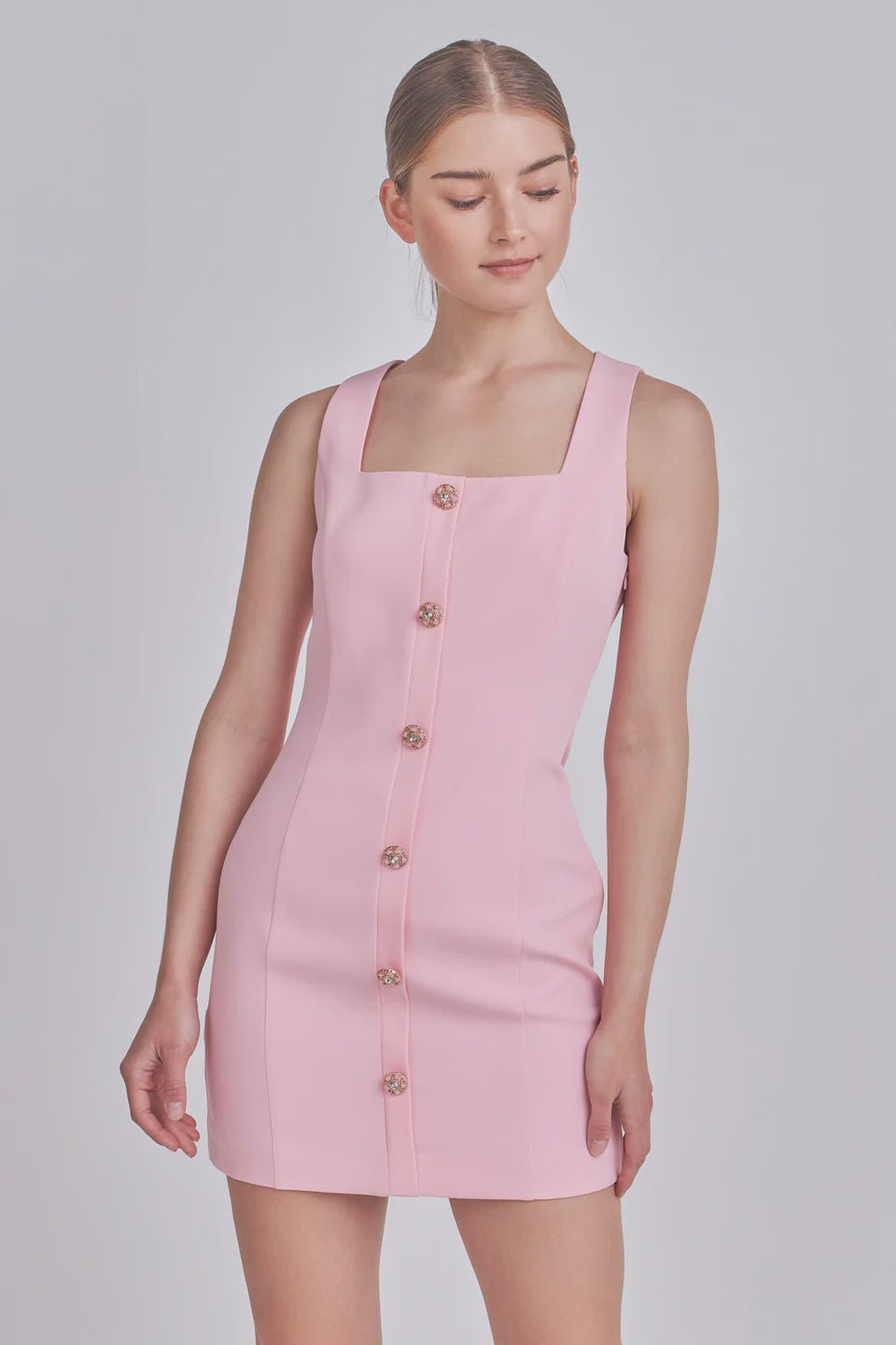 Stretch Fabric Fitted Mini Dress Red - Endless Rose - Lush Lemon