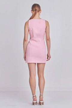 Sleeveless Suit Mini Dress - Lush Lemon - Women&