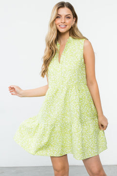 Sleeveless Textured Dress - Lush Lemon - Women&