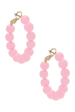 Small Glass Bead Hoop Earring - Lush Lemon - Women&