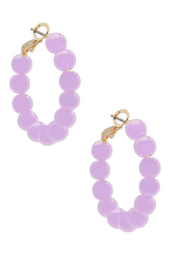 Small Glass Bead Hoop Earring - Lush Lemon - Women&