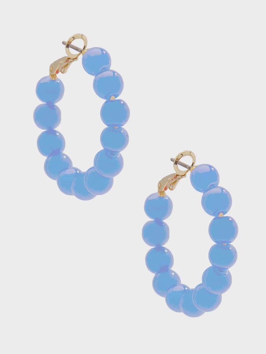 Small Glass Bead Hoop Earring - Lush Lemon - Women's Accessories - Zenzii - 12891