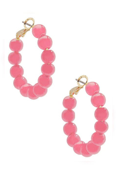 Small Glass Bead Hoop Earring - Lush Lemon - Women&
