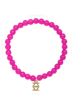 Small Glass Bead Stretch Bracelet - Lush Lemon - Women&