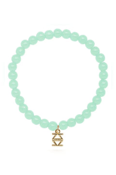 Small Glass Bead Stretch Bracelet - Lush Lemon - Women&