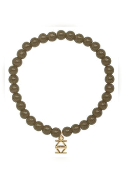 Small Glass Bead Stretch Bracelet - Lush Lemon - Women&