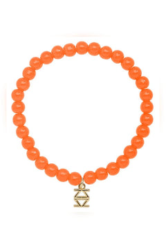 Small Glass Bead Stretch Bracelet - Lush Lemon - Women&
