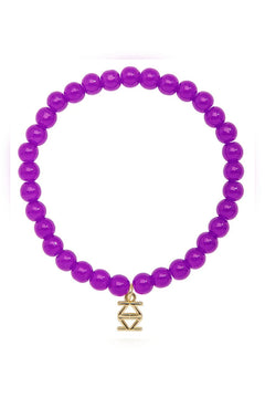 Small Glass Bead Stretch Bracelet - Lush Lemon - Women&
