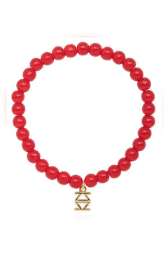 Small Glass Bead Stretch Bracelet - Lush Lemon - Women&