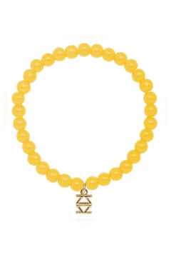 Small Glass Bead Stretch Bracelet - Lush Lemon - Women&