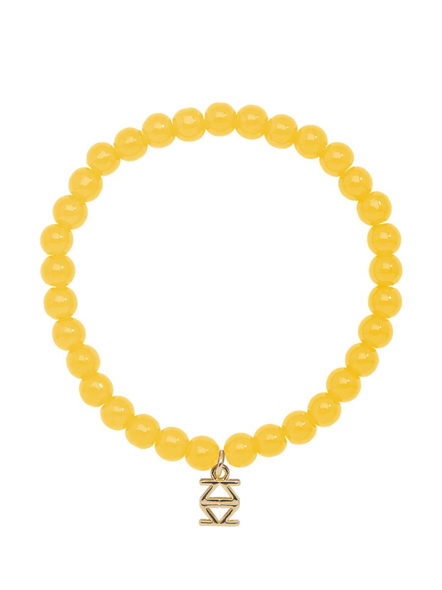 Small Glass Bead Stretch Bracelet - Lush Lemon - Women's Accessories - Zenzii - 11586