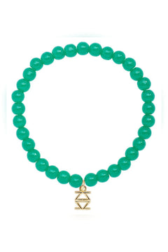 Small Glass Bead Stretch Bracelet - Lush Lemon - Women&