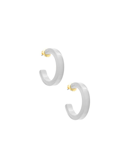 Small Resin Open Hoop Earring - Lush Lemon - Women's Accessories - Zenzii - 12920