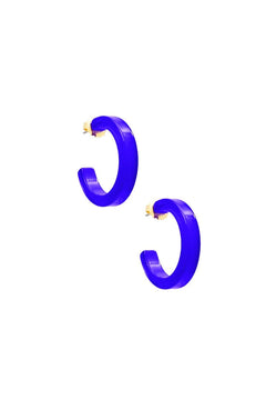 Small Resin Open Hoop Earring - Lush Lemon - Women&