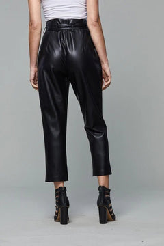 Soft Vegan Leather Bag Pants - Lush Lemon - Women&